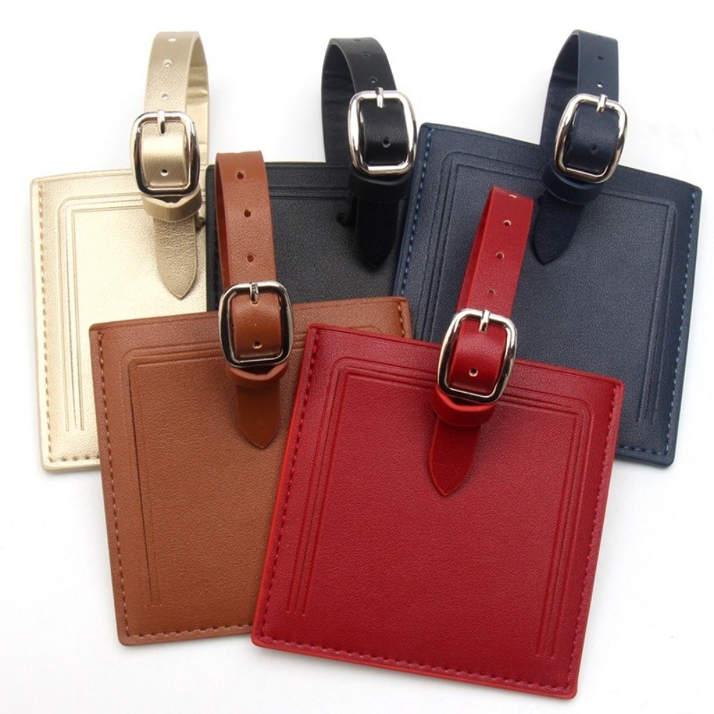 Men Accessories Name - Quadratische Leder-Gepäckanhänger mit Signatur-Papier Reisekoffer-Namensschild Tragbarer