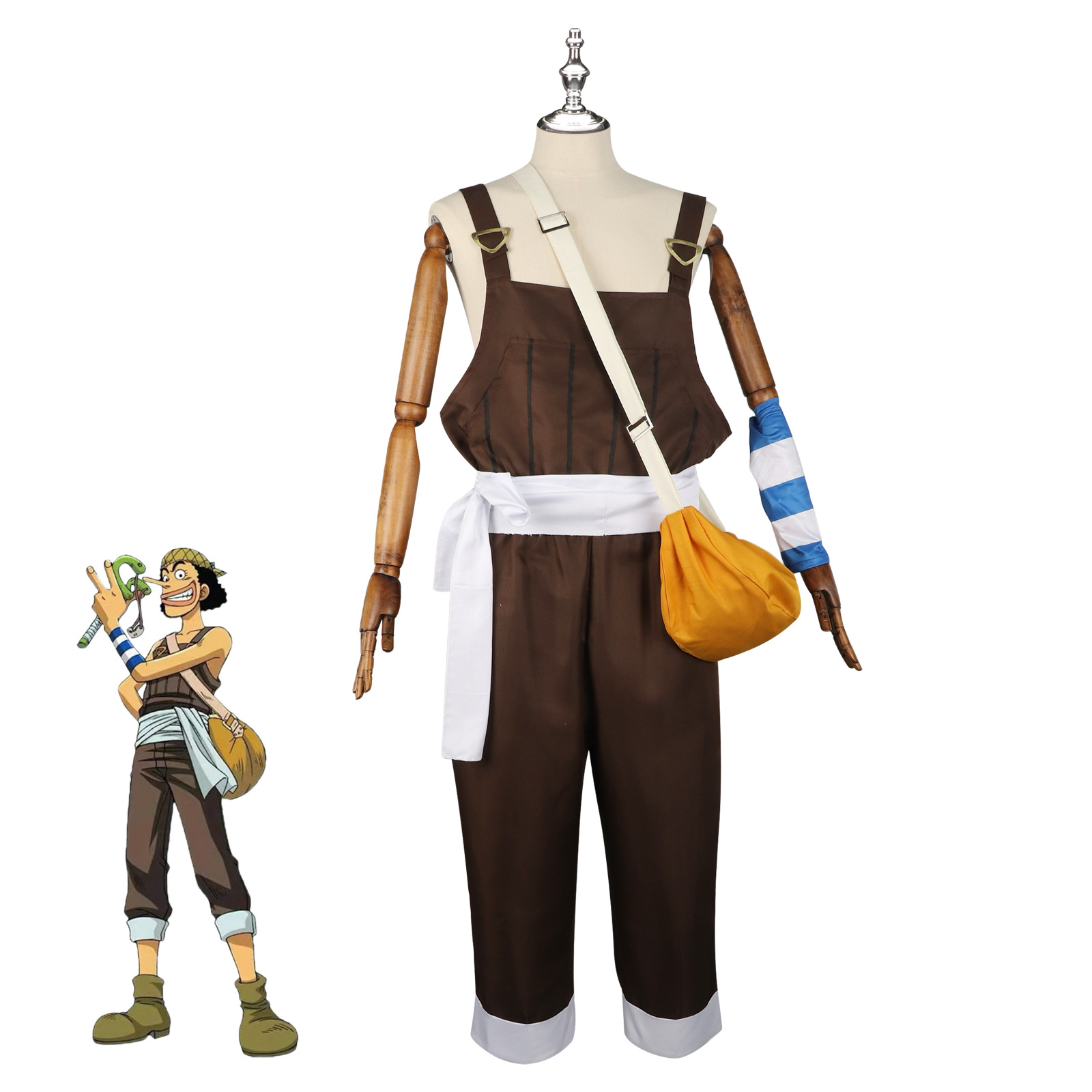 Men Accessories For Suit - Anime UUsopp Cosplay Kostüm Brauner Overall