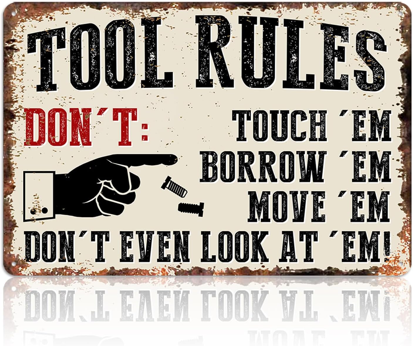 Men Accessories Rule - Garagenschilder aus Metall - Vintage Werkzeug-Regel-Blechschild