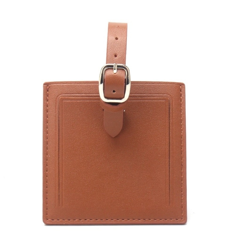 Men Accessories Name - Quadratische Leder-Gepäckanhänger mit Signaturpapier, tragbare Koffer-Namensetiketten,