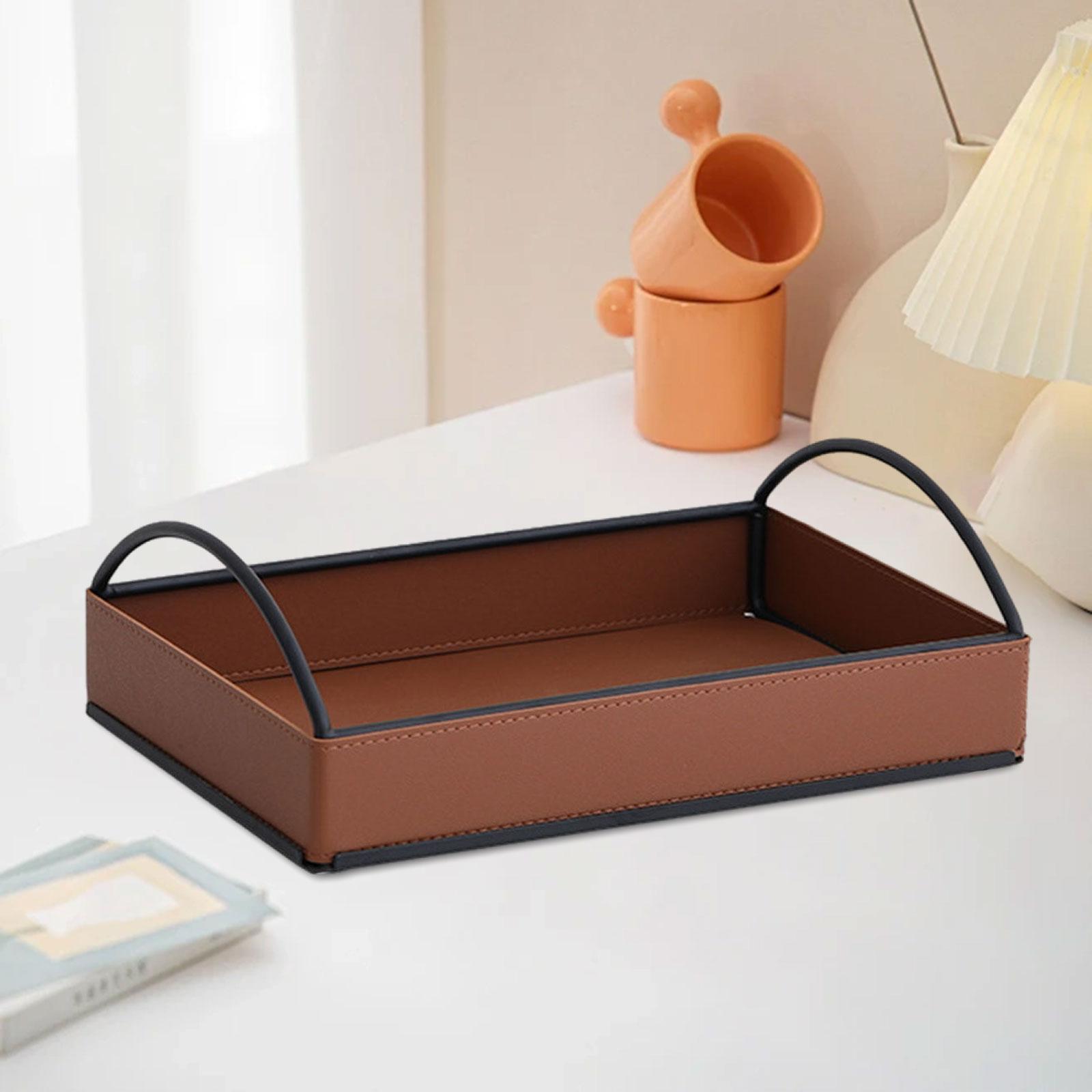 Men'S Accessories Tray - Moderner PU-Leder Valet Tray Schreibtisch-Organizer und