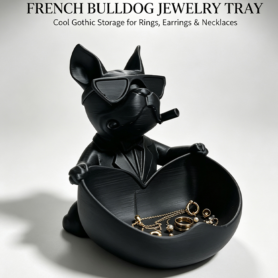 Men'S Accessories Tray - Trendige Schlüsselaufbewahrungsschale mit französischer Bulldogge, Aufbewahrungsschale