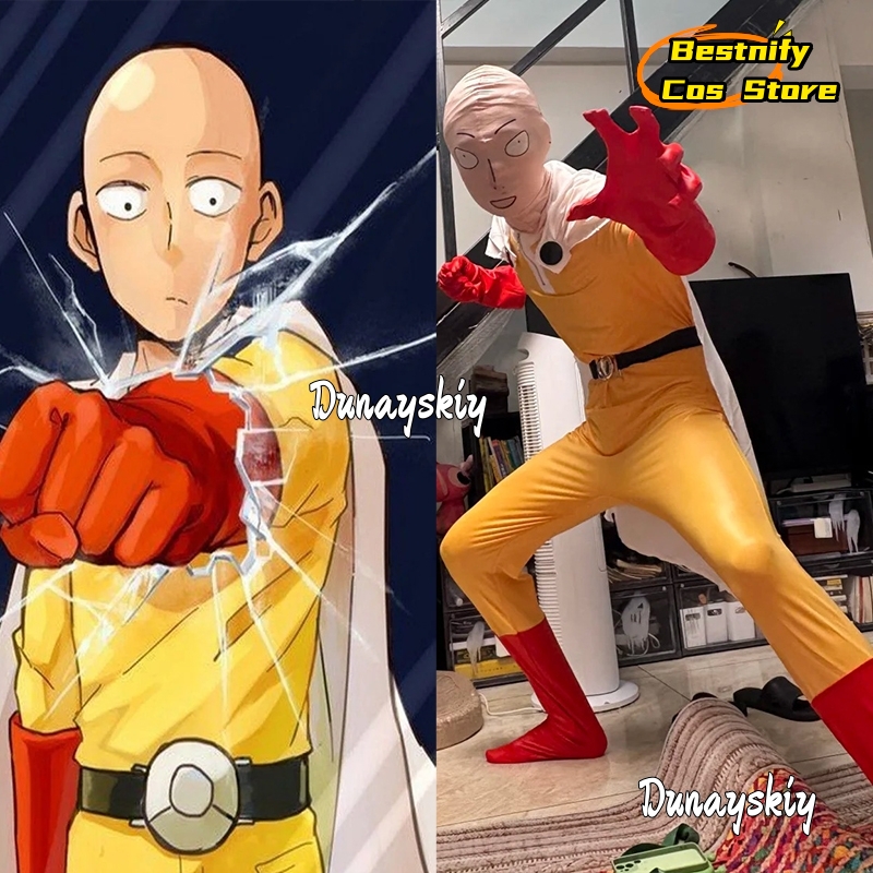 Men'S Accessories Japan - Saitama MAN Cosplay Jumpsuit Kostüm {Bestnify