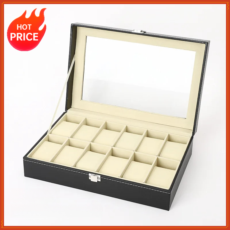 PU-Leder Uhrenbox mit 6/12 Fäc – Men Accessories Organiser Bewertung und Preis
