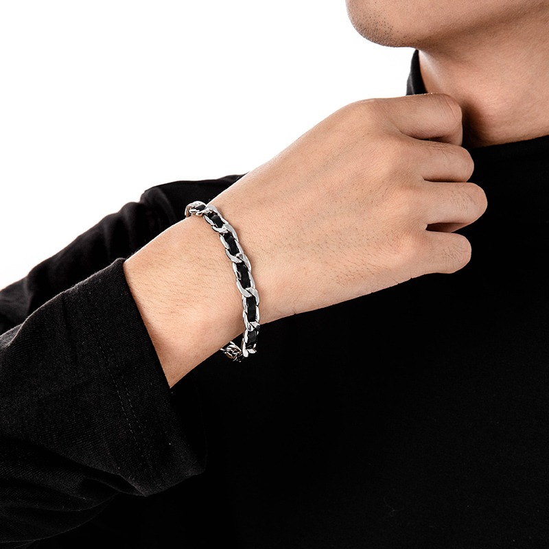 Trendiges Titan-Stahl-Lederarm – Men'S Accessories High End Bewertung und Preis