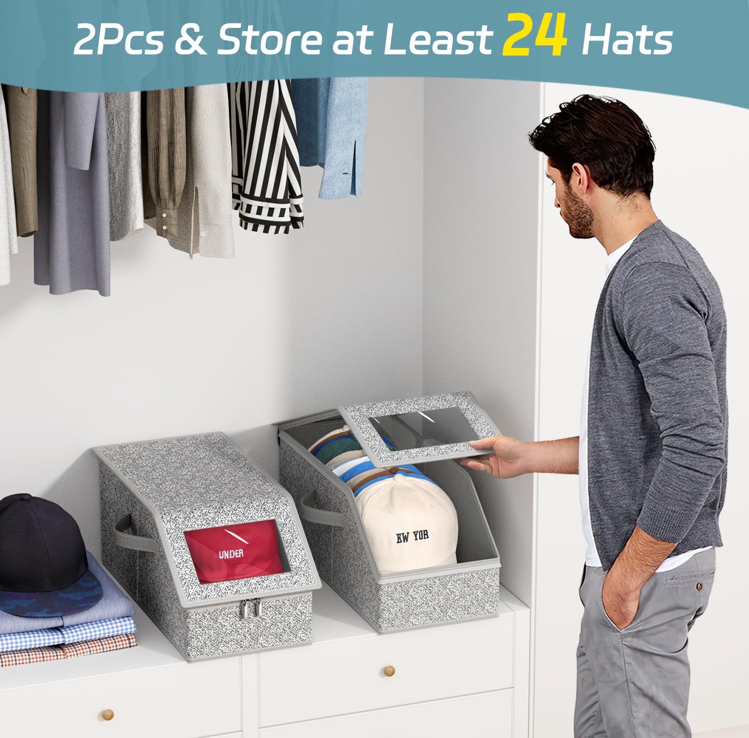 AOODA 2 Stück stapelbare Hut-A – Men Accessories Organiser Bewertung und Preis